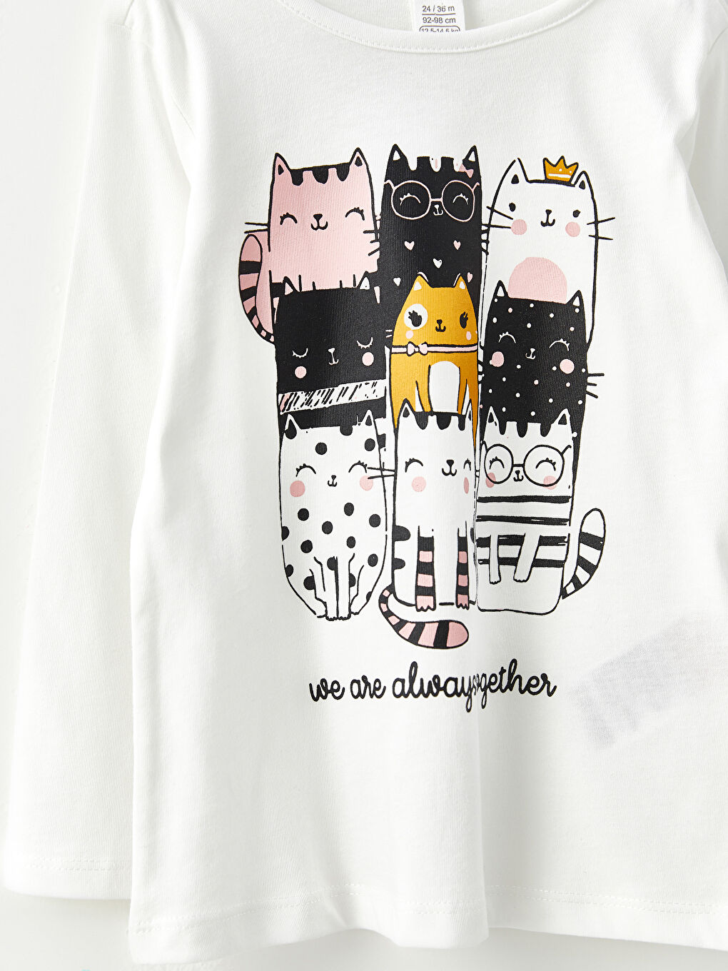 Crew Neck Long Sleeve Printed Baby Girl Pajama Set-2