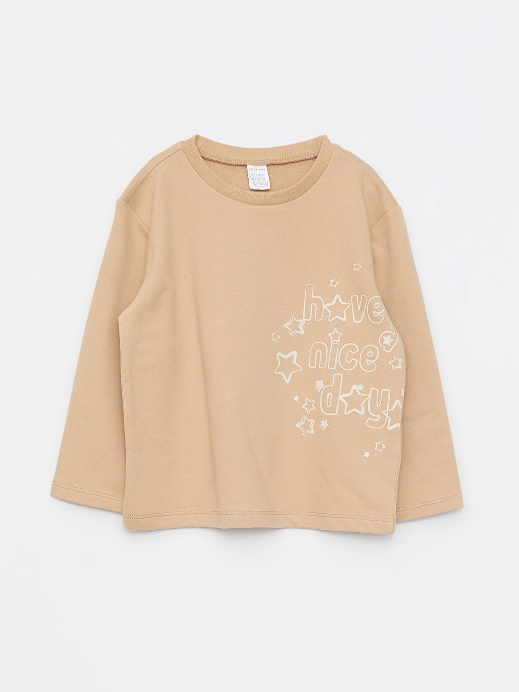LCW ECO Crew Neck Long Sleeve Printed Baby Girls' T-Shirt -W2ES15Z1-FLE