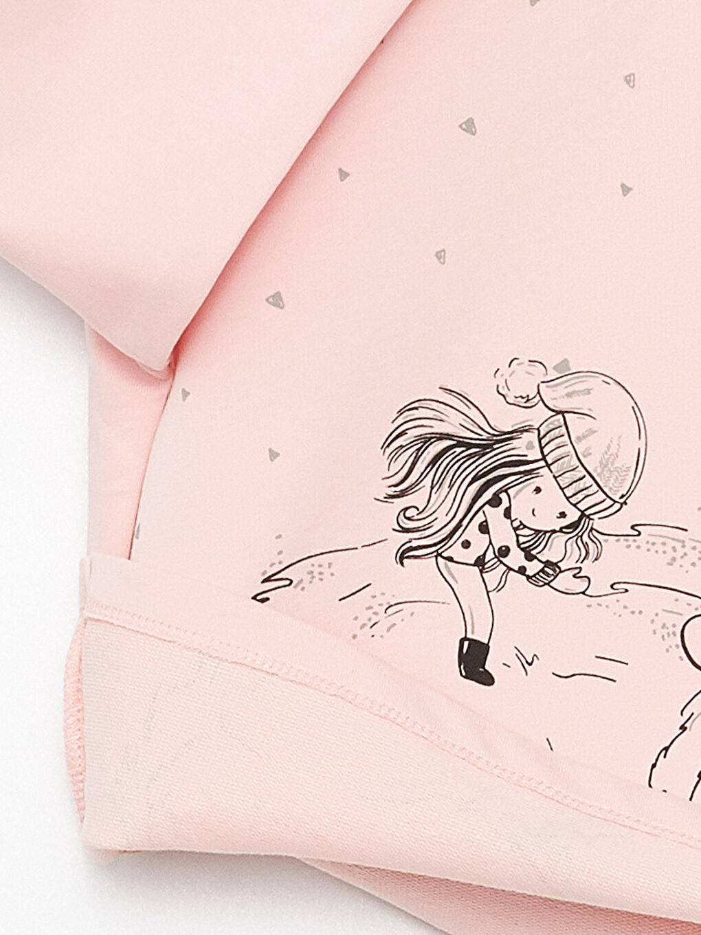 Crew Neck Long Sleeve Printed Baby Girls' T-Shirt-2