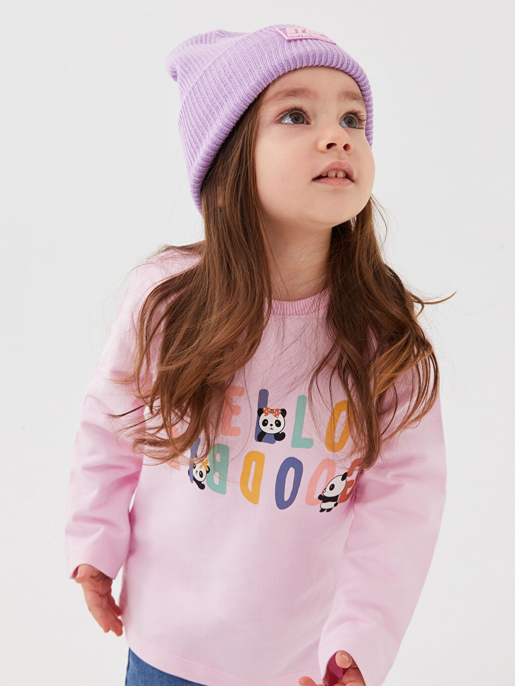 LCW ECO Crew Neck Long Sleeve Printed Baby Girls' T-Shirt -W2ES15Z1-DMQ