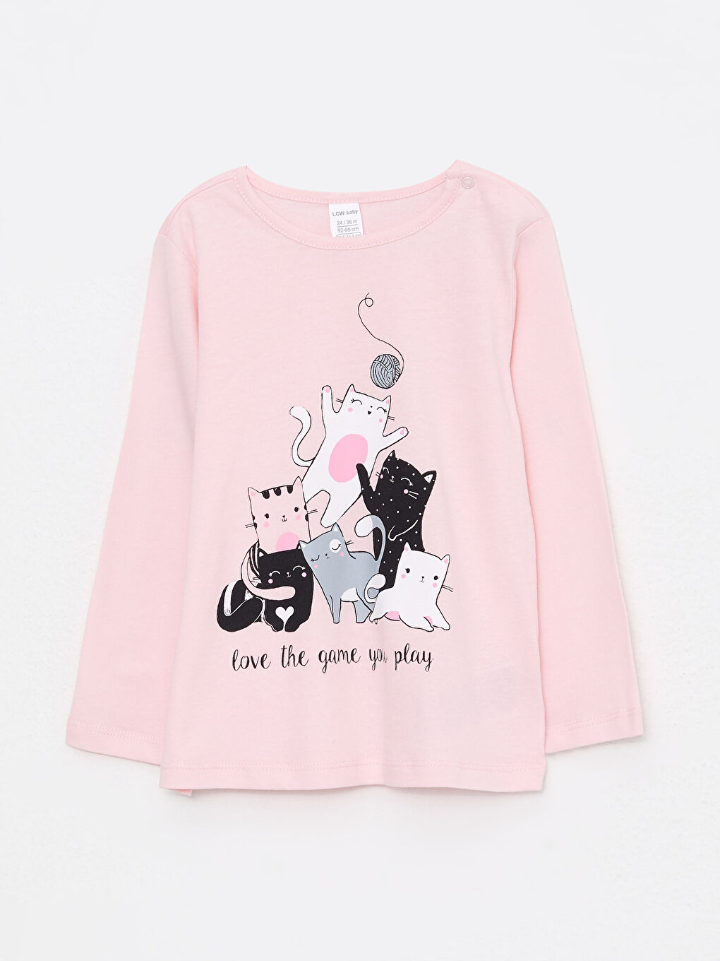 Crew Neck Long Sleeve Printed Baby Girls' Pyjama Set-1