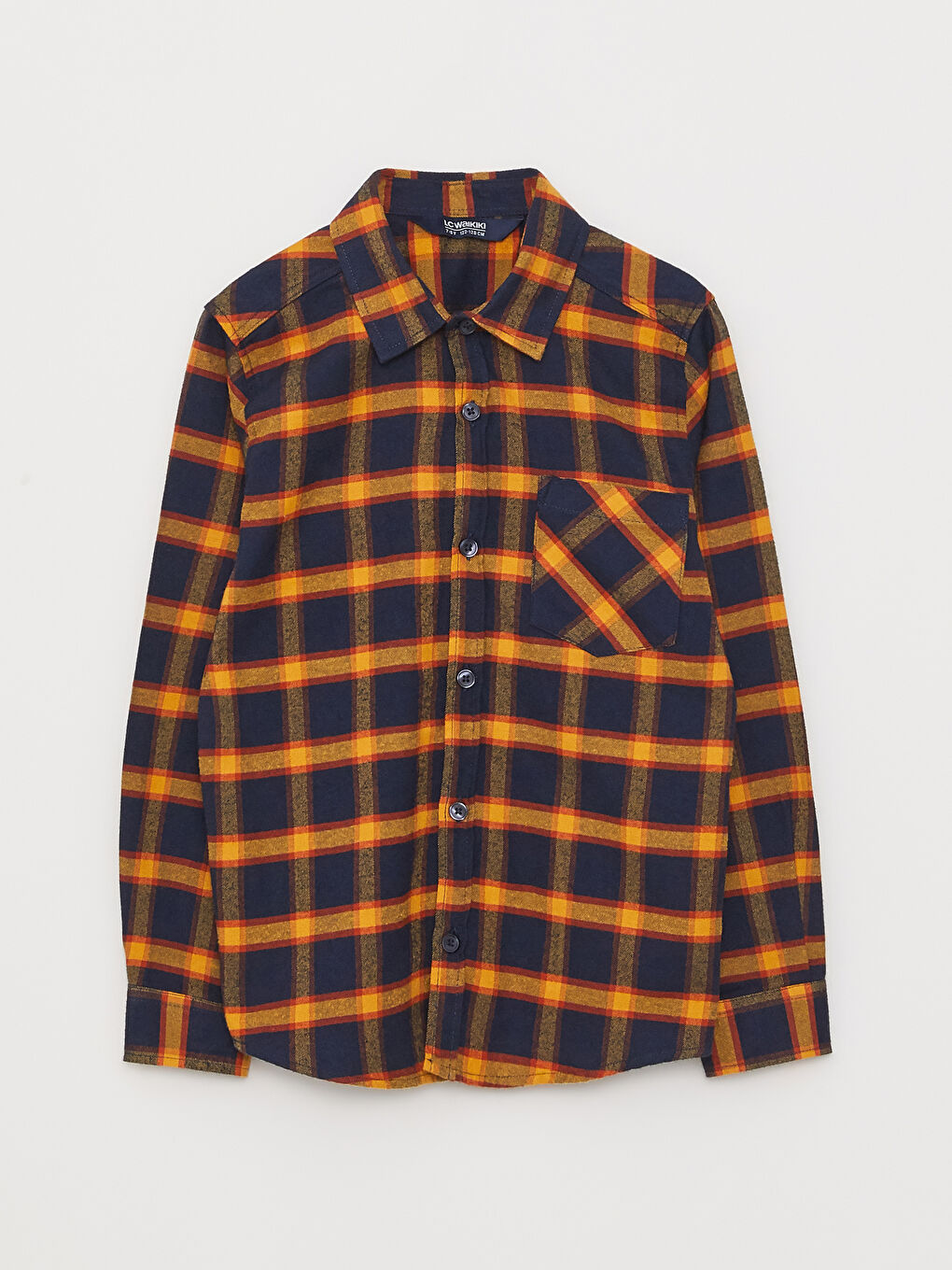 Plaid Long Sleeve Gabardine Boy Shirt