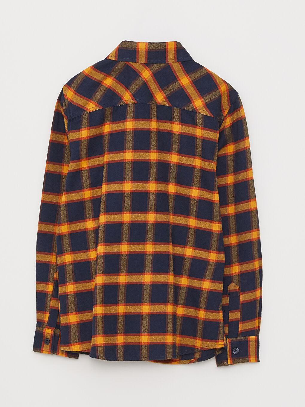 Plaid Long Sleeve Gabardine Boy Shirt-1