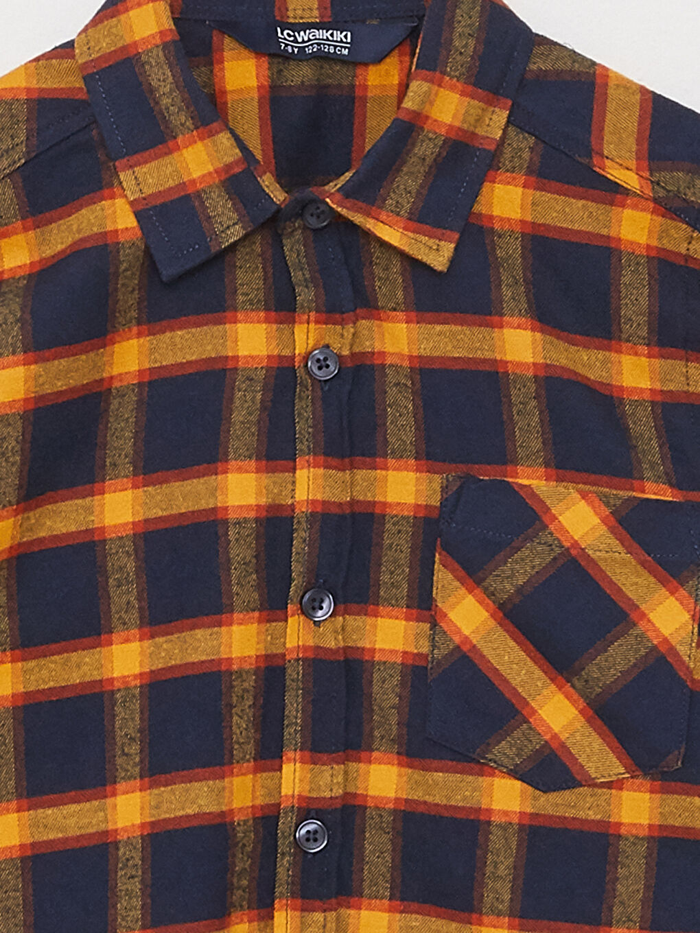 Plaid Long Sleeve Gabardine Boy Shirt-2