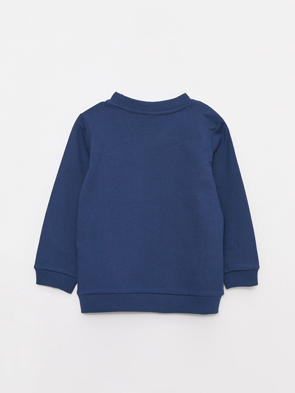 Lacivert Bisiklet Yaka Uzun Kollu Baskılı Erkek Bebek Sweatshirt-1