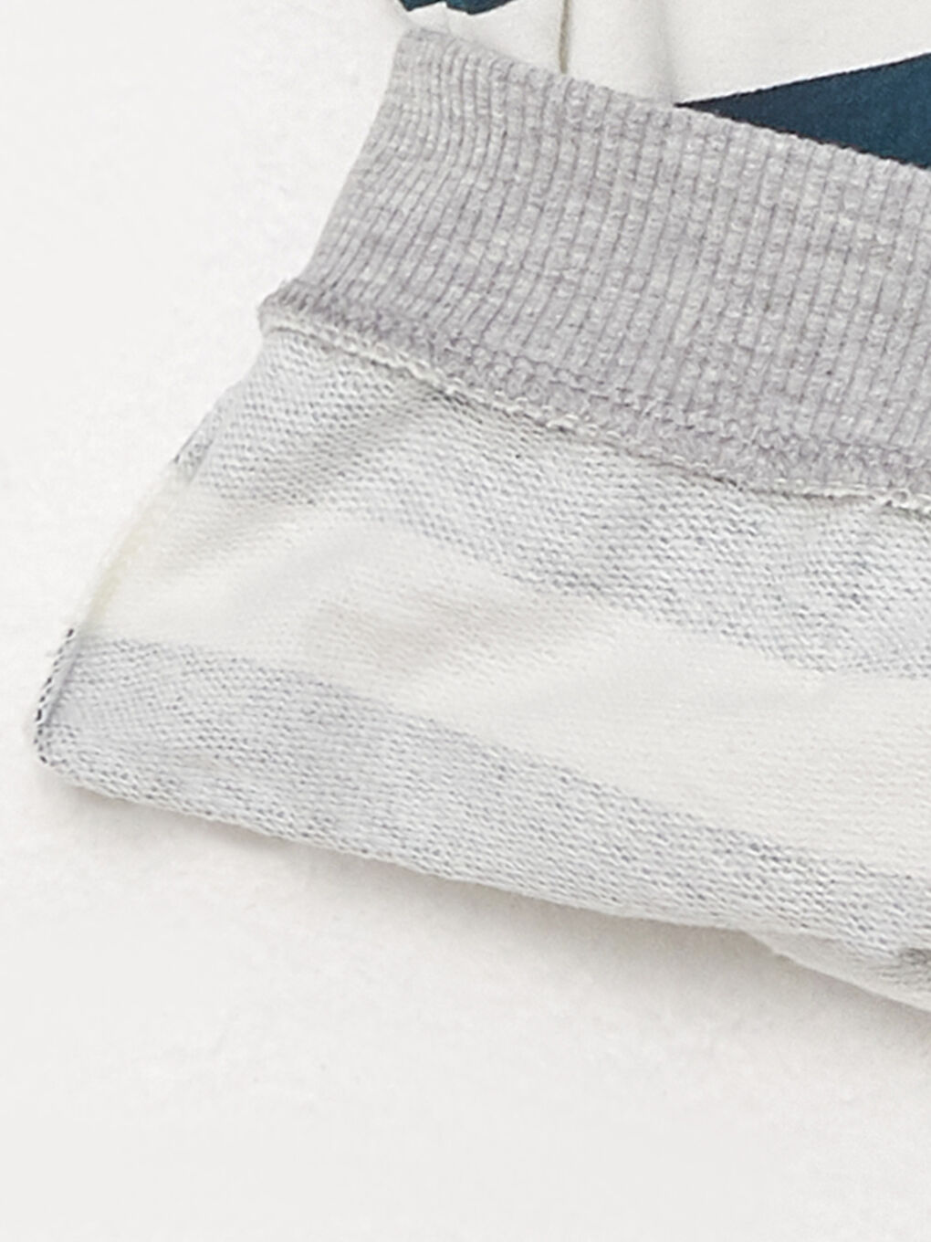 Petrol Kapüşonlu Uzun Kollu Çizgili Erkek Bebek Sweatshirt-5