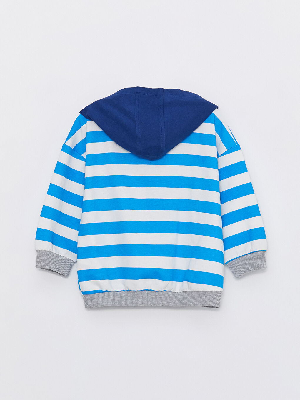 Hooded Long Sleeve Striped Baby Boy Sweatshirt-1