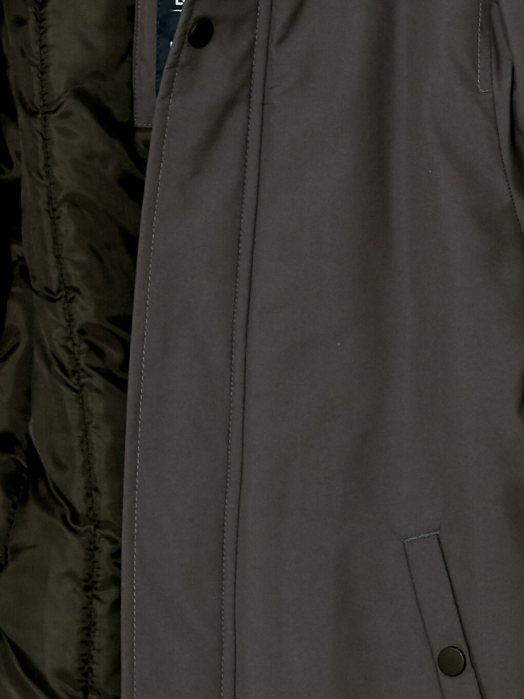 Gri Kapüşonlu Baskılı Erkek Çocuk Mont-1