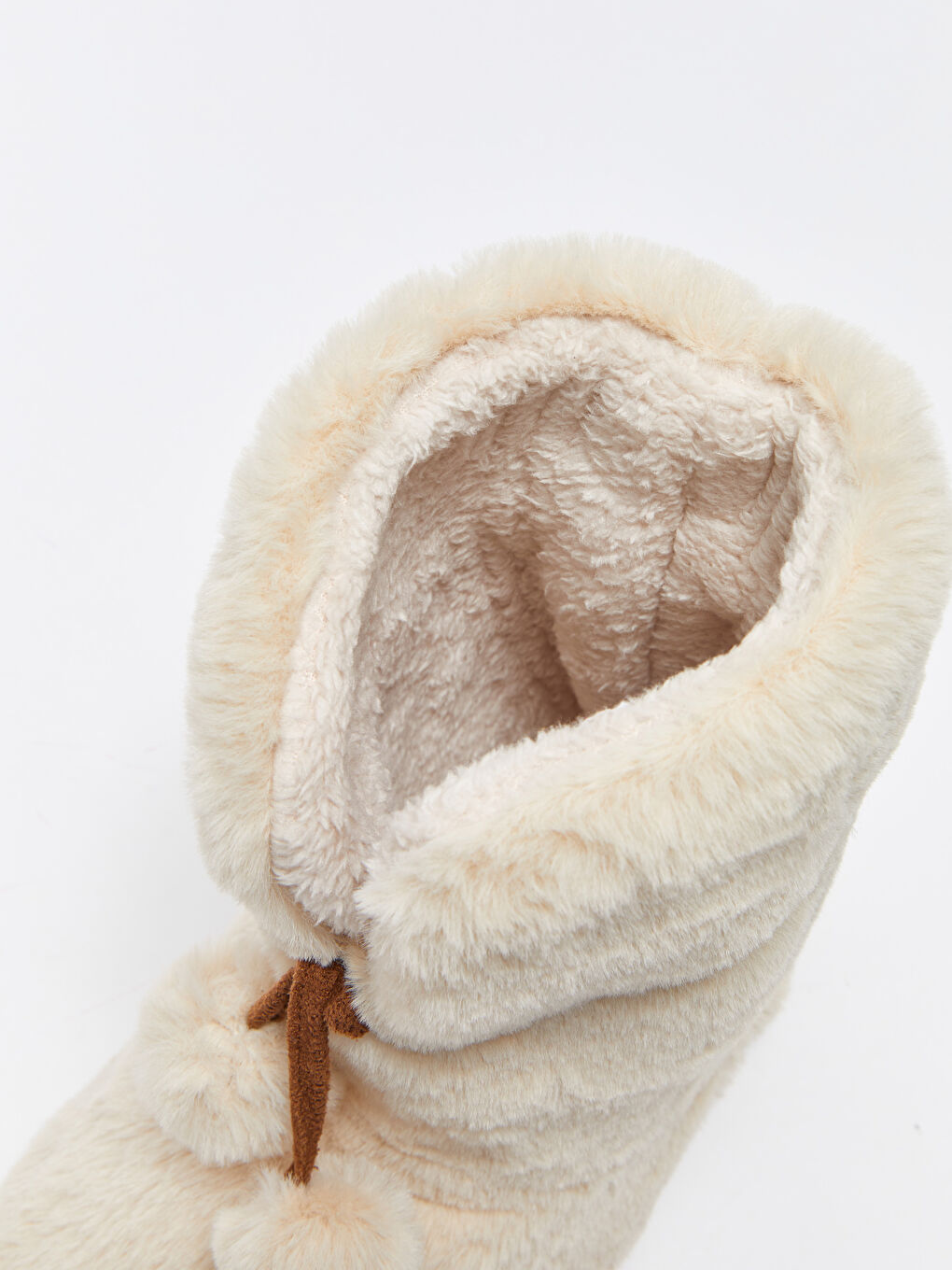 Pompom Detailed Plush Women's House Boots-6