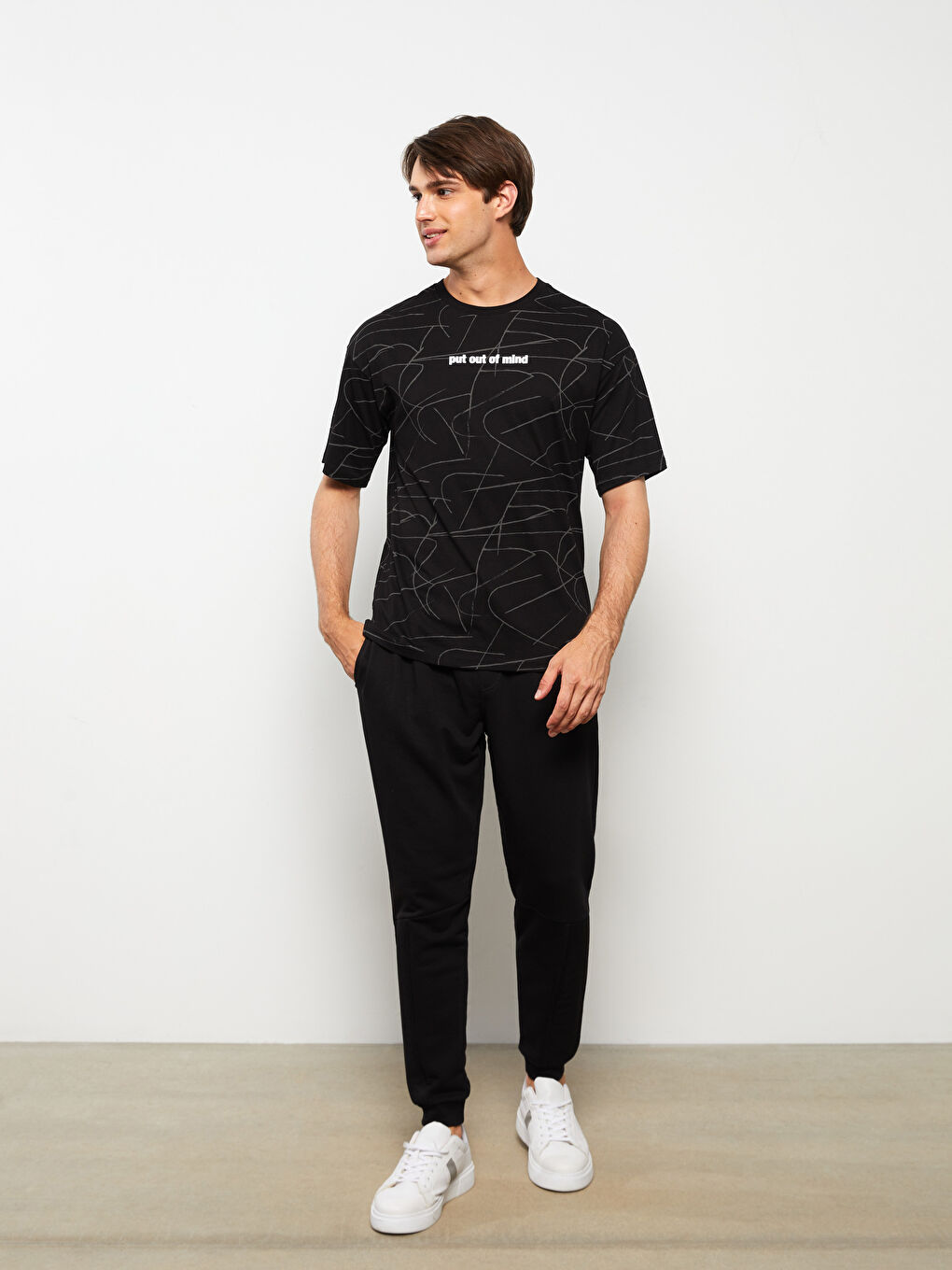 Crew Neck Short Sleeve Printed Combed Cotton Men's T-shirt-2