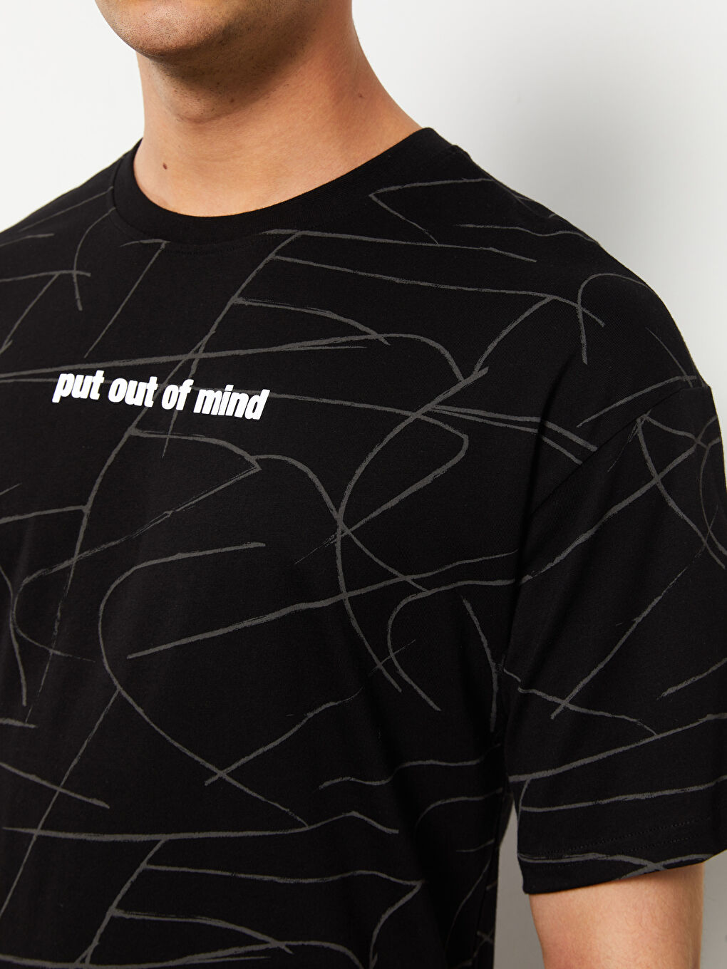 Crew Neck Short Sleeve Printed Combed Cotton Men's T-shirt-3