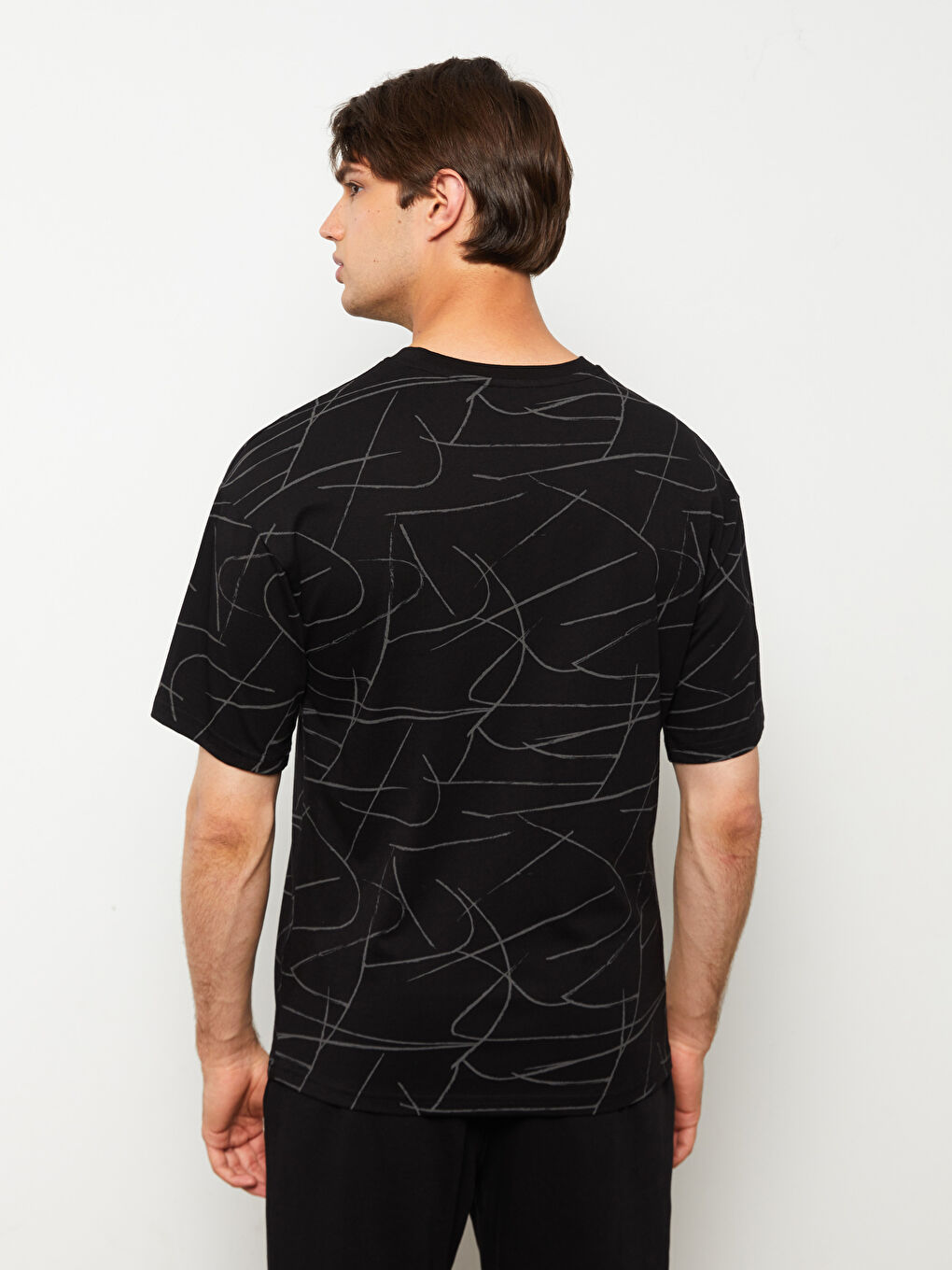Crew Neck Short Sleeve Printed Combed Cotton Men's T-shirt-4