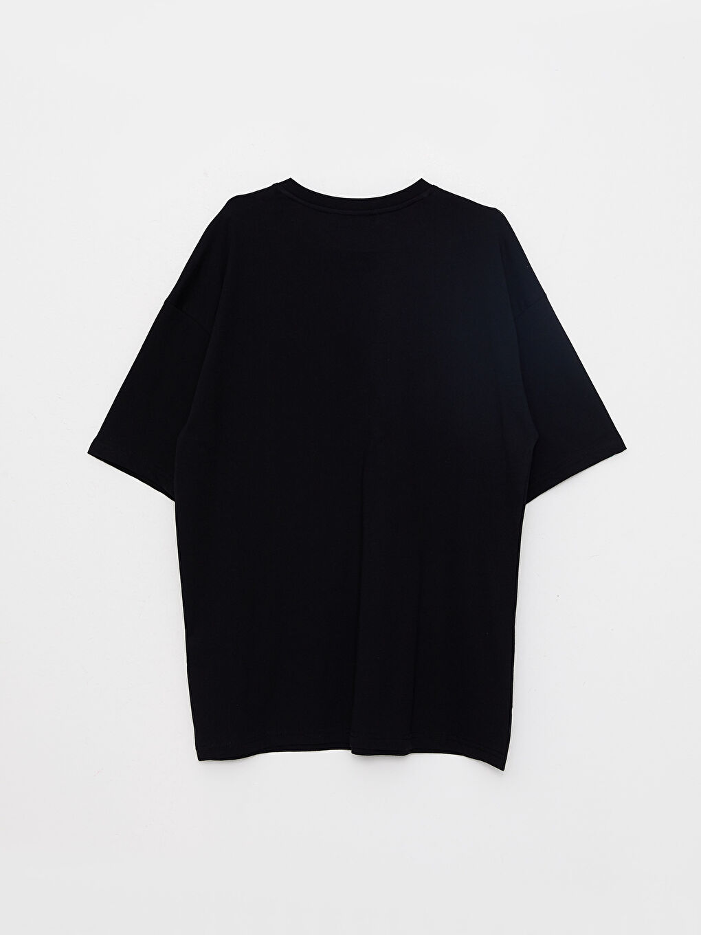 Siyah Bisiklet Yaka Kısa Kollu Baskılı Penye Erkek Tişört-6