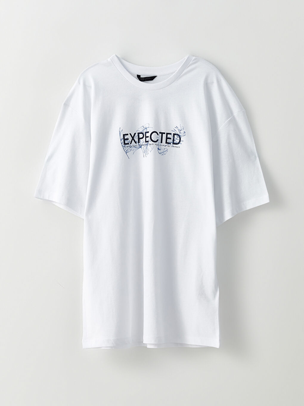 Beyaz Bisiklet Yaka Kısa Kollu Baskılı Penye Erkek Tişört-5