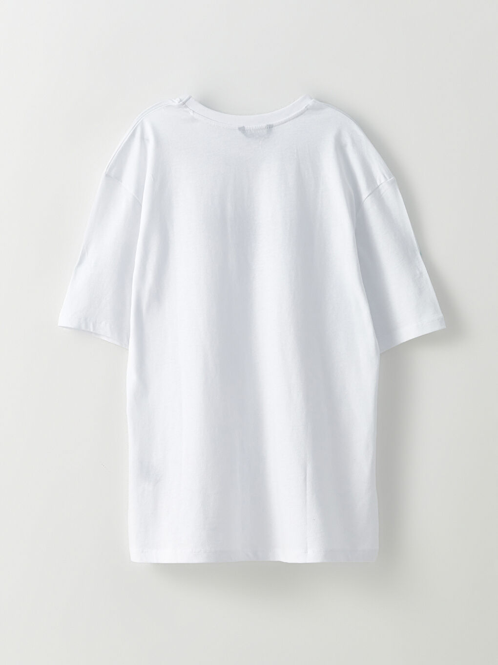 Beyaz Bisiklet Yaka Kısa Kollu Baskılı Penye Erkek Tişört-6