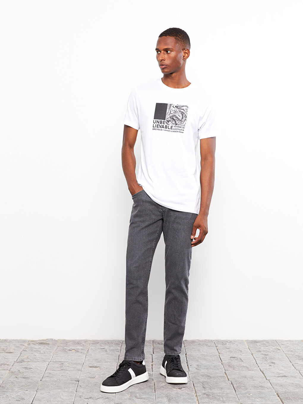 Crew Neck Short Sleeve Printed Combed Cotton Men's T-shirt-1