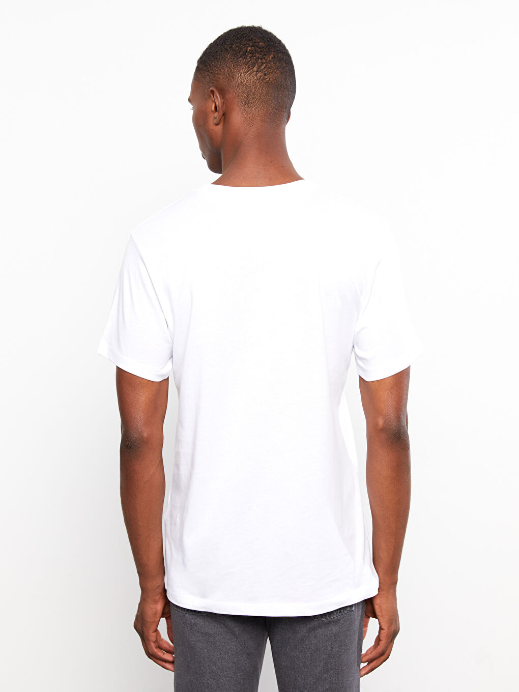 Crew Neck Short Sleeve Printed Combed Cotton Men's T-shirt-3