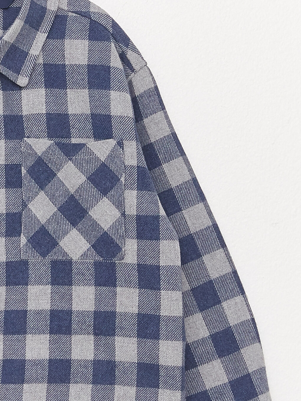 Lacivert Ekose Erkek Çocuk Oduncu Gömlek-2