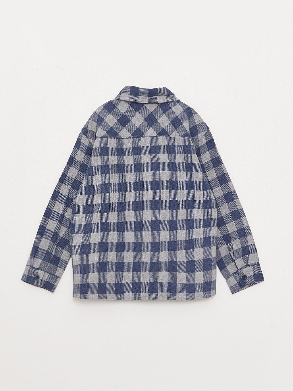 Lacivert Ekose Erkek Çocuk Oduncu Gömlek-1