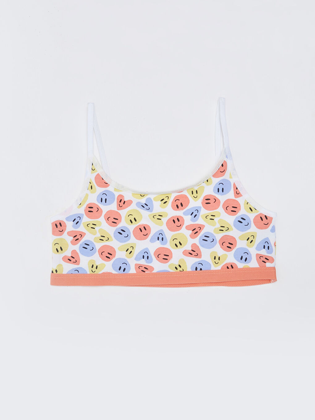 Beyaz Baskılı Pamuklu Kız Çocuk Büstiyer