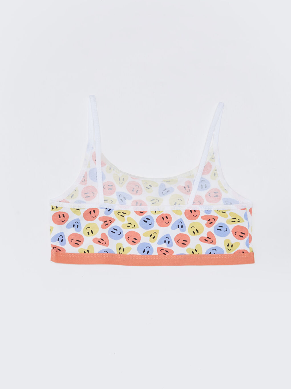 Beyaz Baskılı Pamuklu Kız Çocuk Büstiyer-1