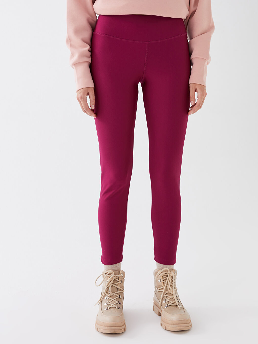 Women's Elastic Waist Printed Fleece Fleece Leggings -W2ET34Z8-HLE
