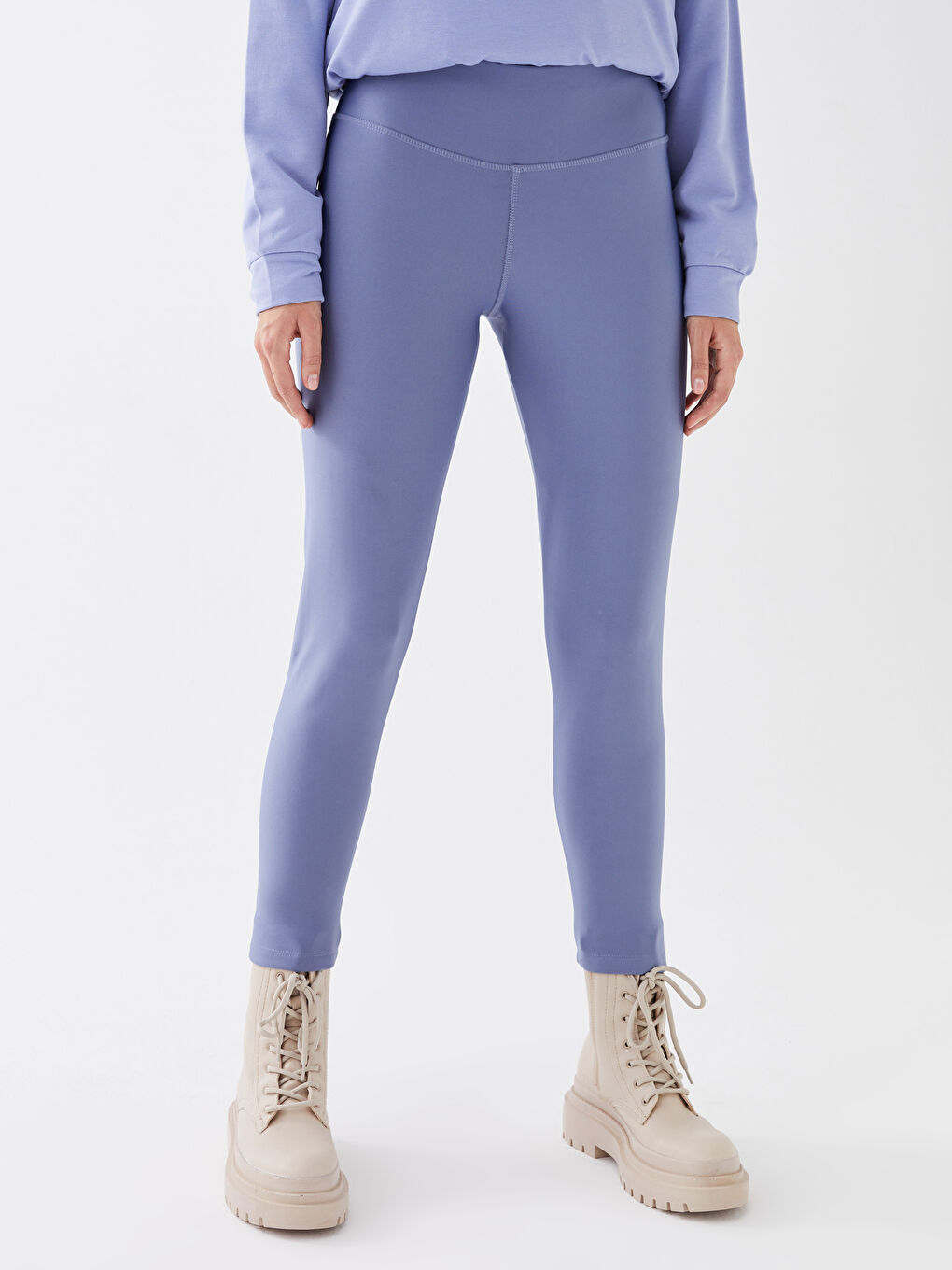 Colanți Fleece Imprimați cu Talie Elastică pentru Femei-2