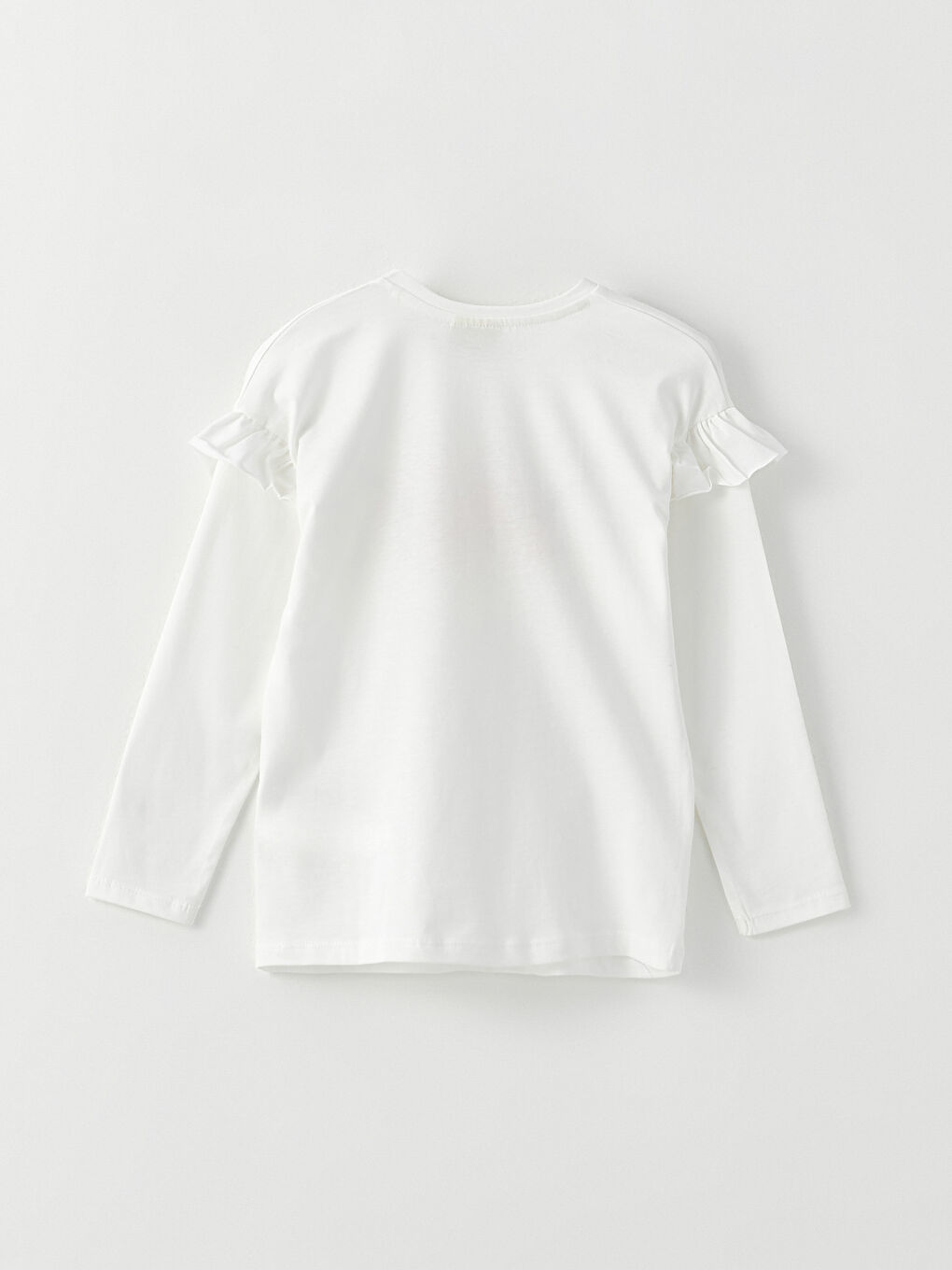 Crew Neck Printed Long Sleeve Girls' T-Shirt-1