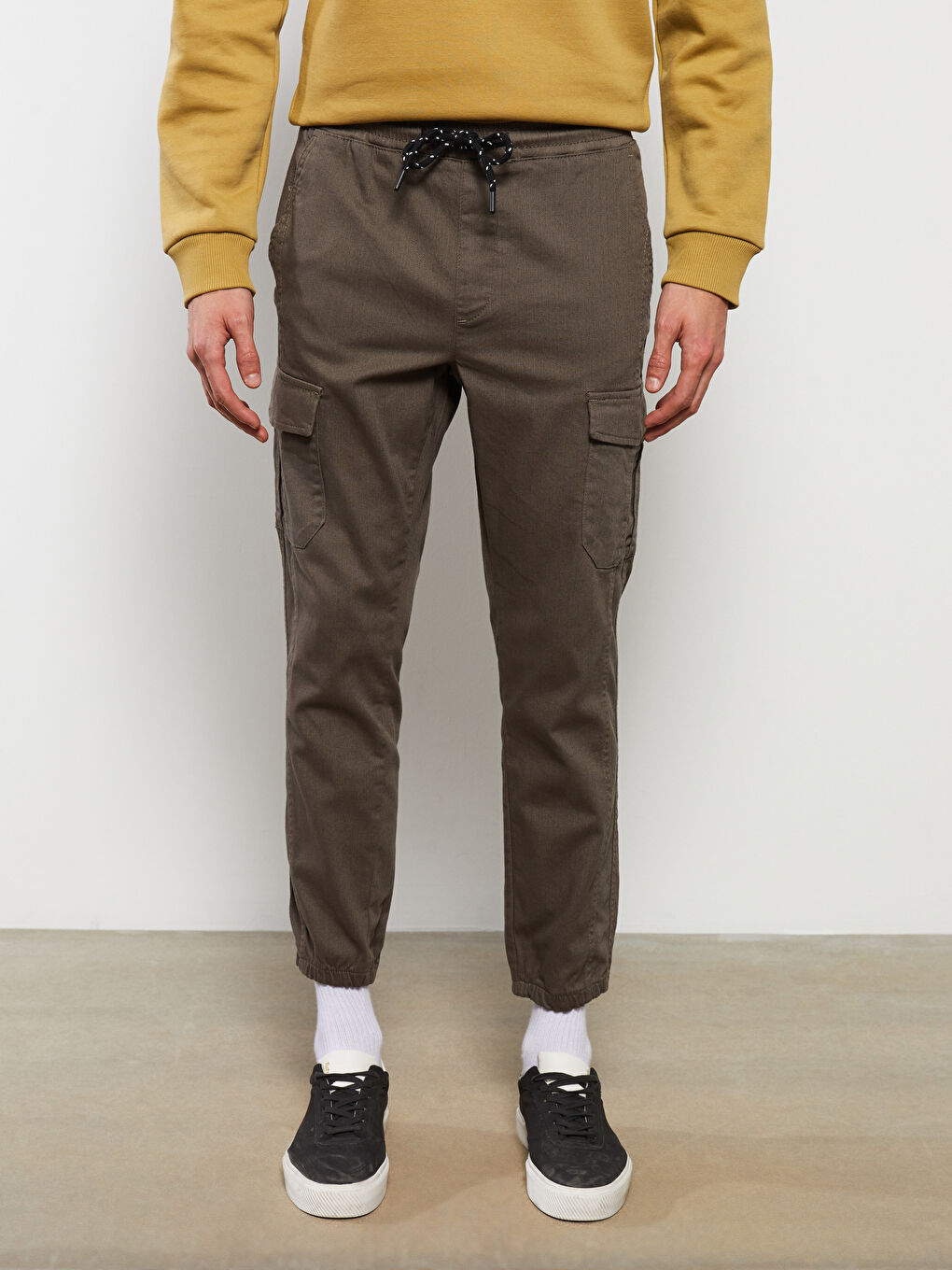 Haki Slim Fit Gabardin Erkek Kargo Pantolon-2