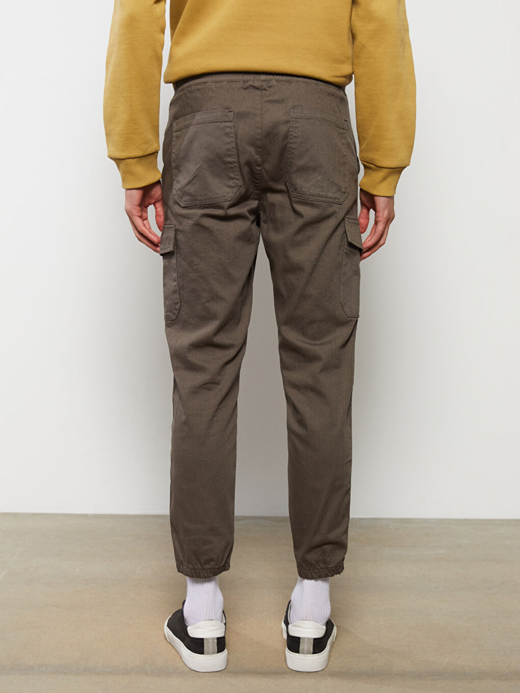 Haki Slim Fit Gabardin Erkek Kargo Pantolon-4