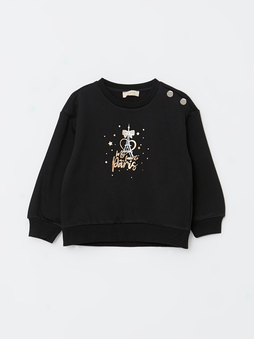 Crew Neck Printed Long Sleeve Girls' Sweatshirt