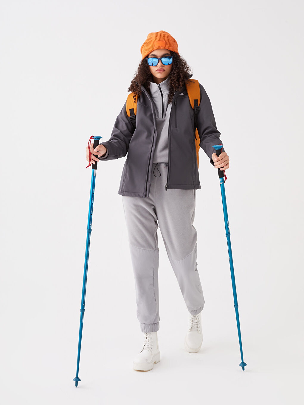 سويت شيرت صوف بأكمام طويلة وياقة واقفة للنساء-2