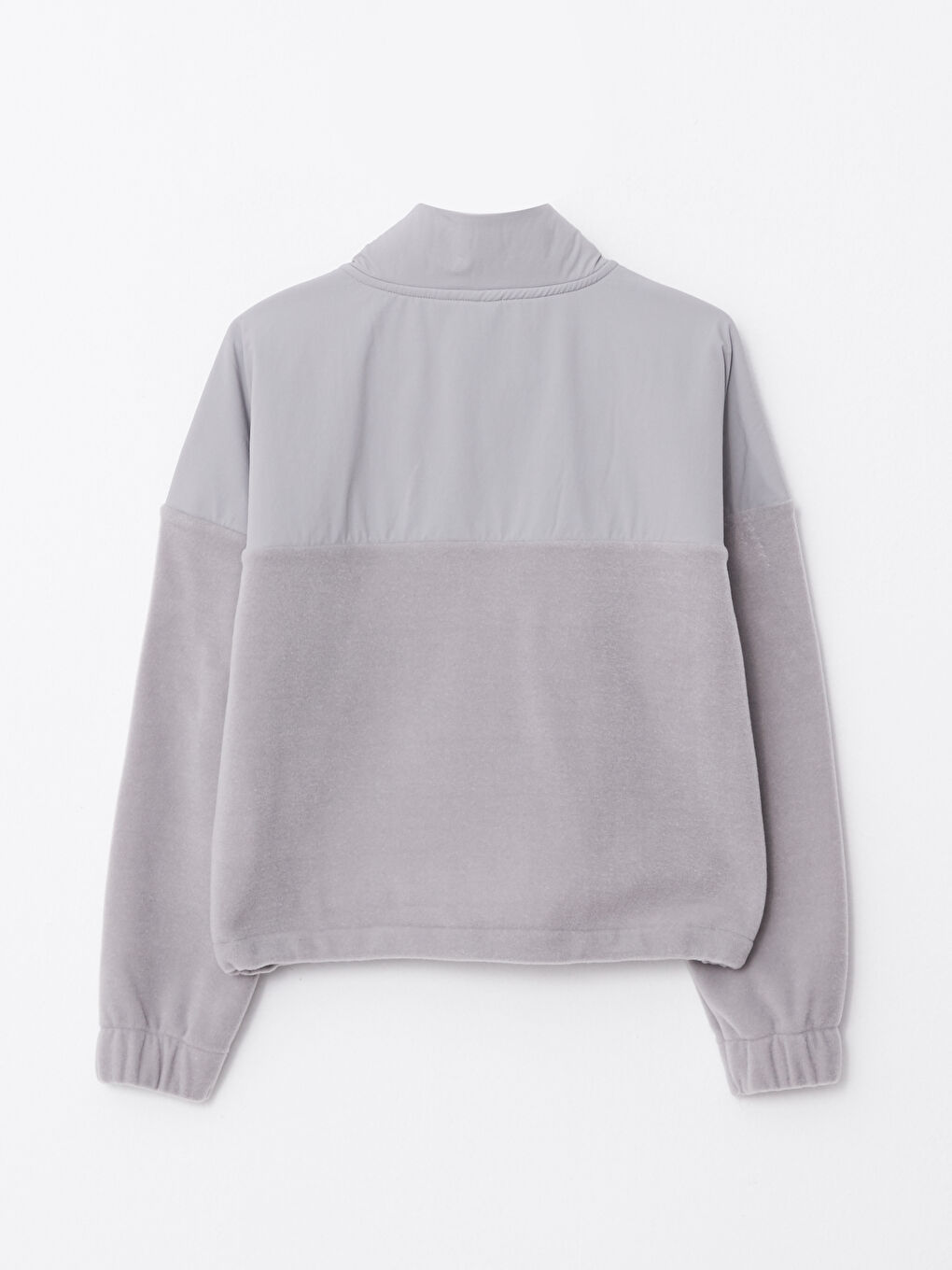 سويت شيرت صوف بأكمام طويلة وياقة واقفة للنساء-6