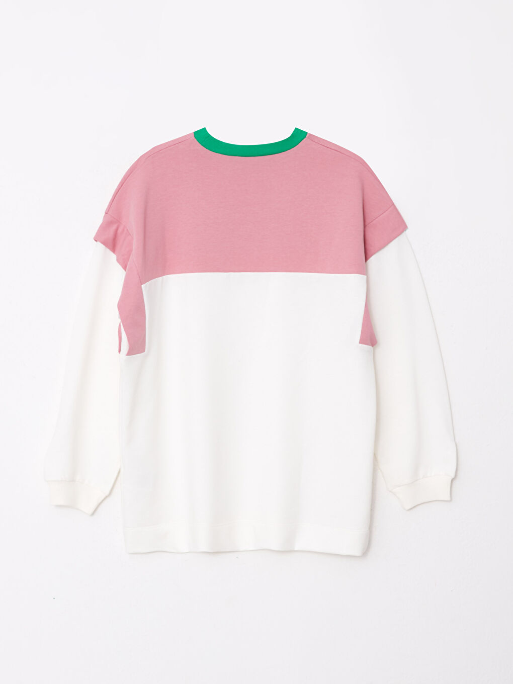 Crew Neck Color Block Long Sleeve Oversize Women's Sweatshirt Tunic-6