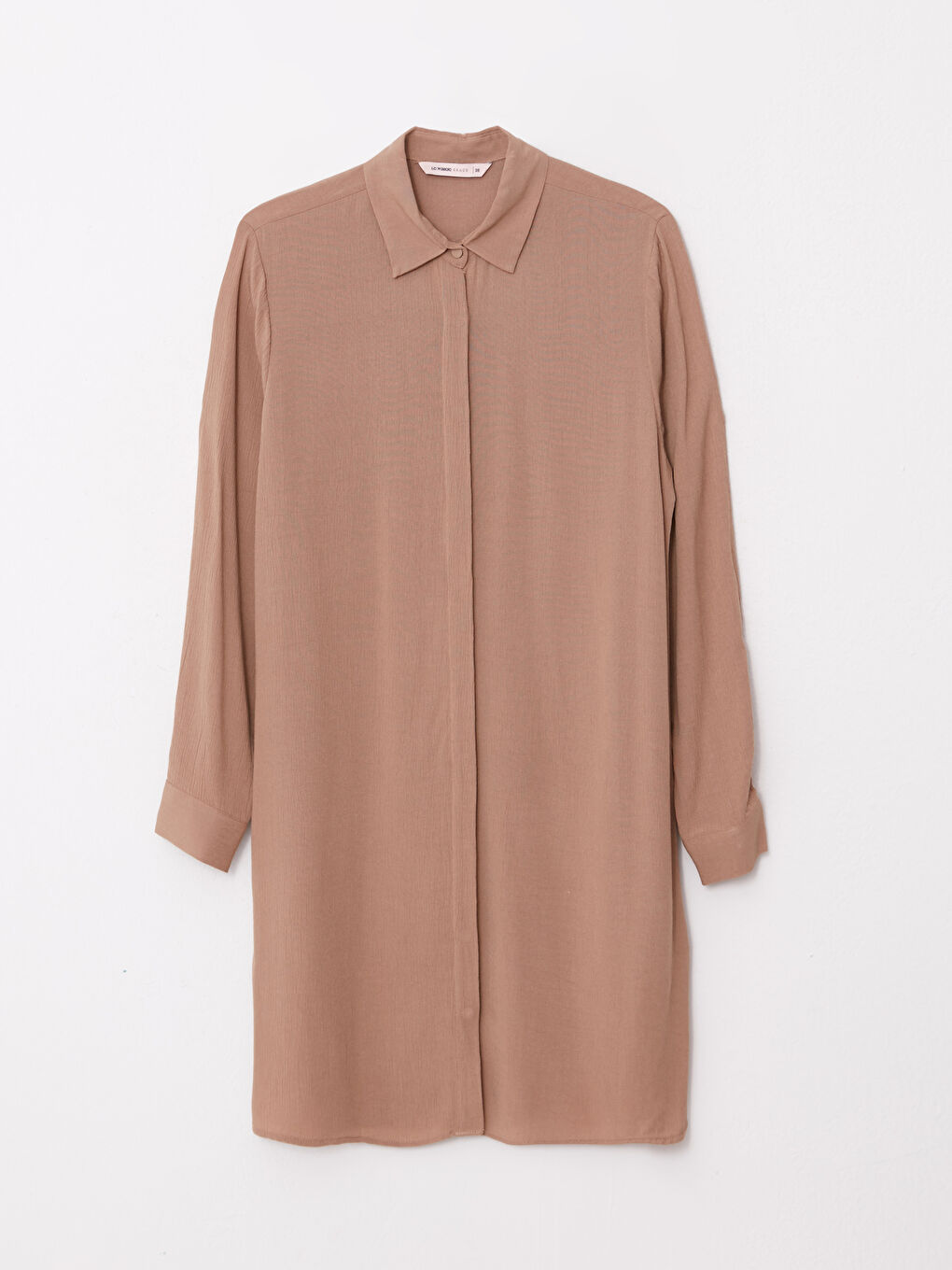 Plain Long Sleeve Viscose Women's Shirt Tunic-5