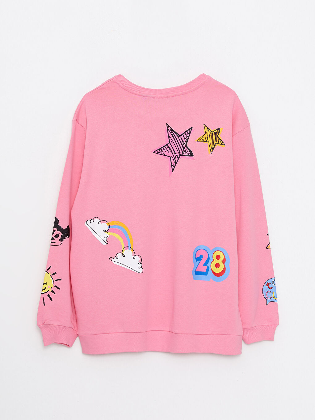 Hanorac cu Guler Rotund Imprimat Mickey Mouse cu Mânecă Lungă pentru Femei-6