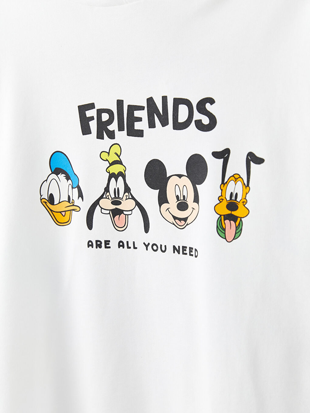 XSIDE Ekru Kapüşonlu Mickey Mouse Baskılı Uzun Kollu Kadın Sweatshirt - 1