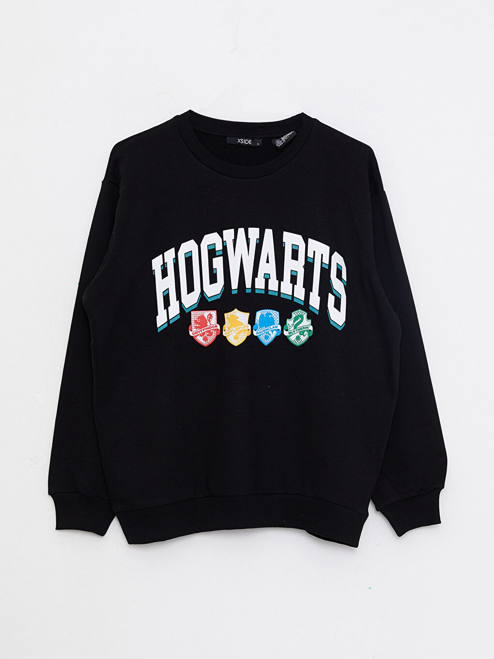 XSIDE Yeni Siyah Bisiklet Yaka Harry Potter Baskılı Uzun Kollu Kadın Sweatshirt - 4