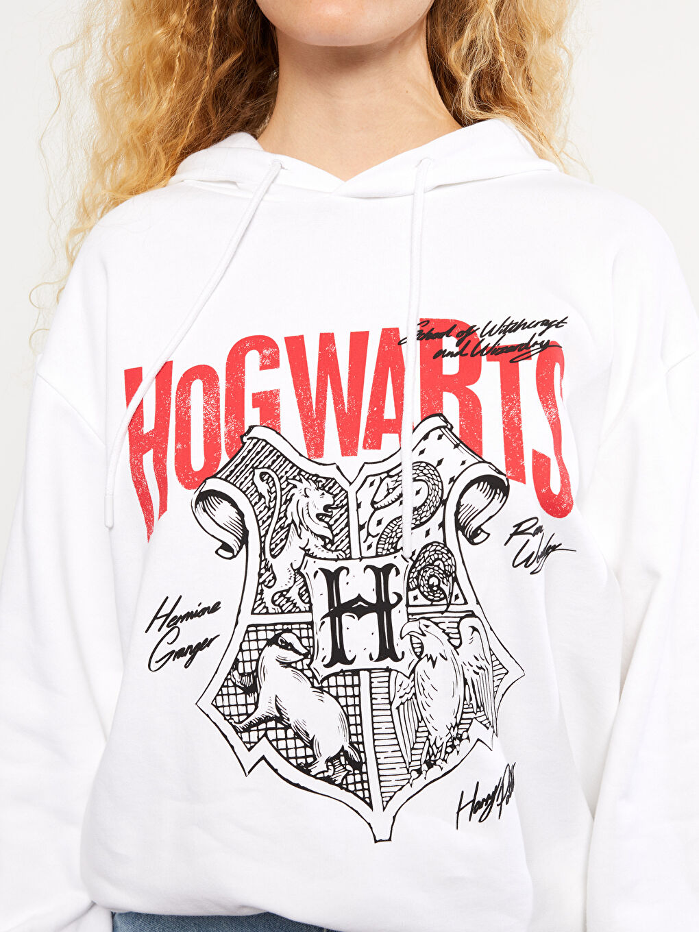 XSIDE Ekru Kapüşonlu Harry Potter Baskılı Uzun Kollu Kadın Sweatshirt - 3