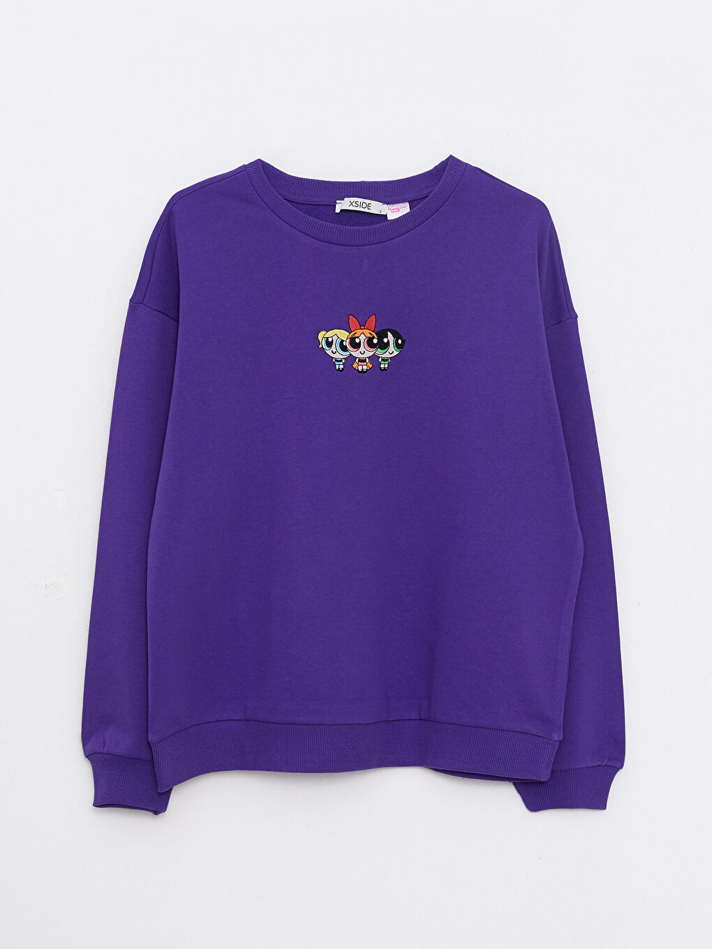 Crew Neck PowerPuff Girl Printed Long Sleeve Women's Sweatshirt -W2EU30Z8-S89