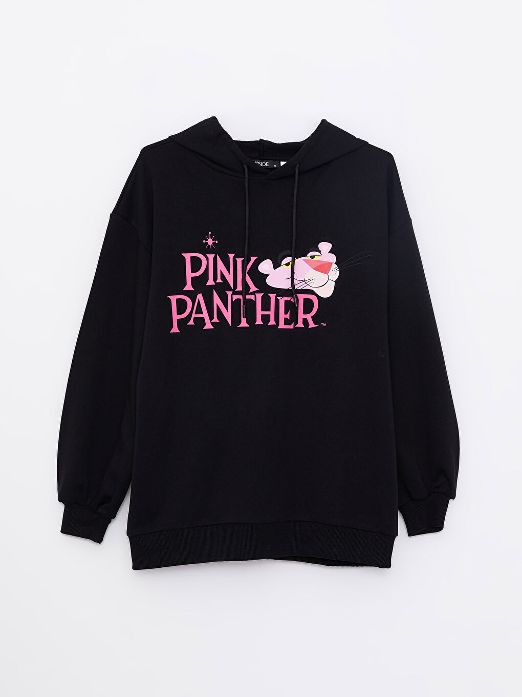 XSIDE Yeni Siyah Pembe Panter Baskılı Uzun Kollu Kadın Hoodie