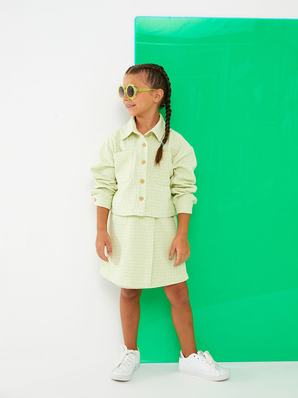 LCW Kids Plaid Long Sleeve Girls' Shirt -W2EU68Z4-LME