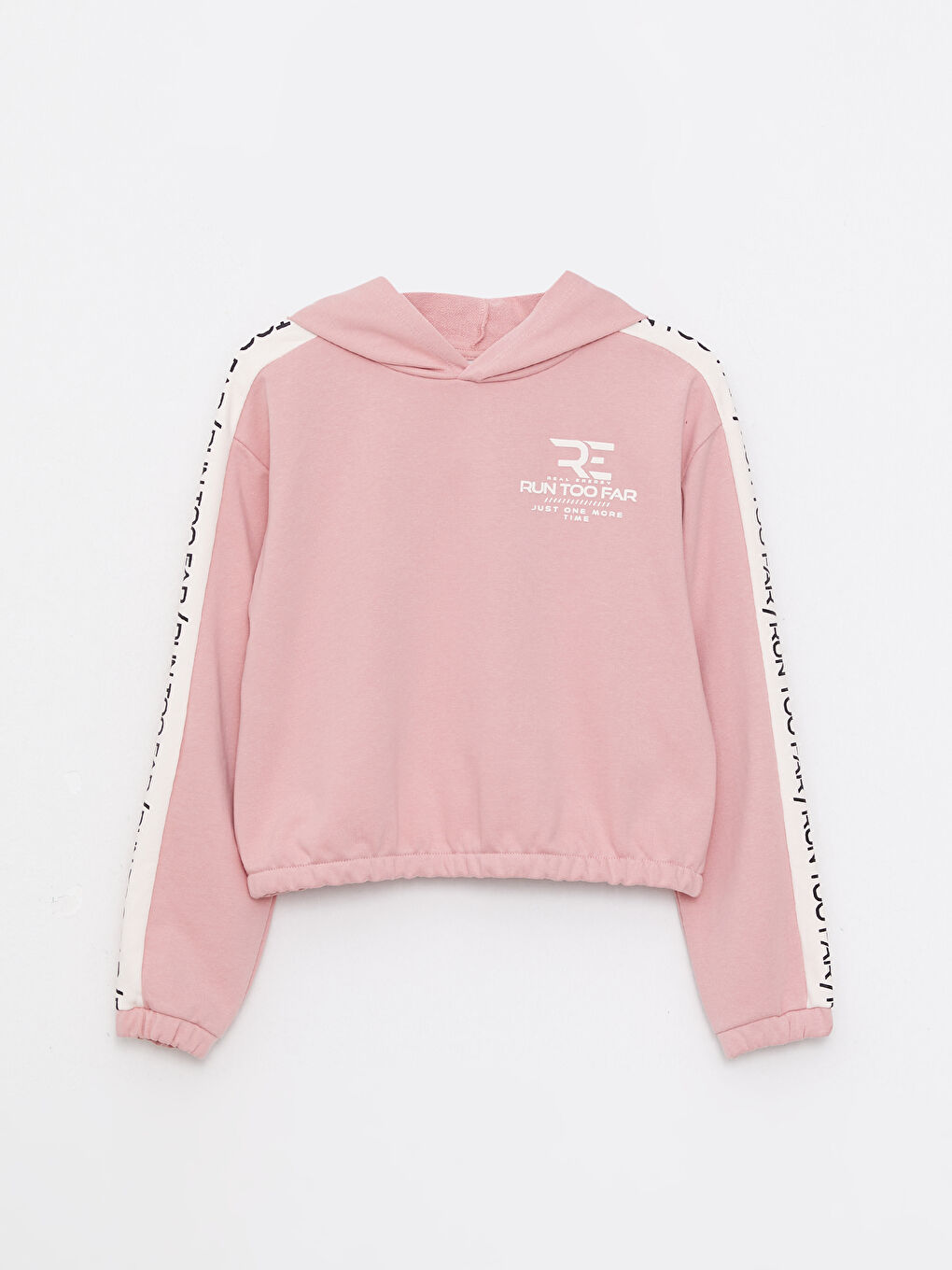 LCW Kids Pembe Kapüşonlu Baskılı Uzun Kollu Kız Çocuk Sweatshirt ve Eşofman Altı - 1