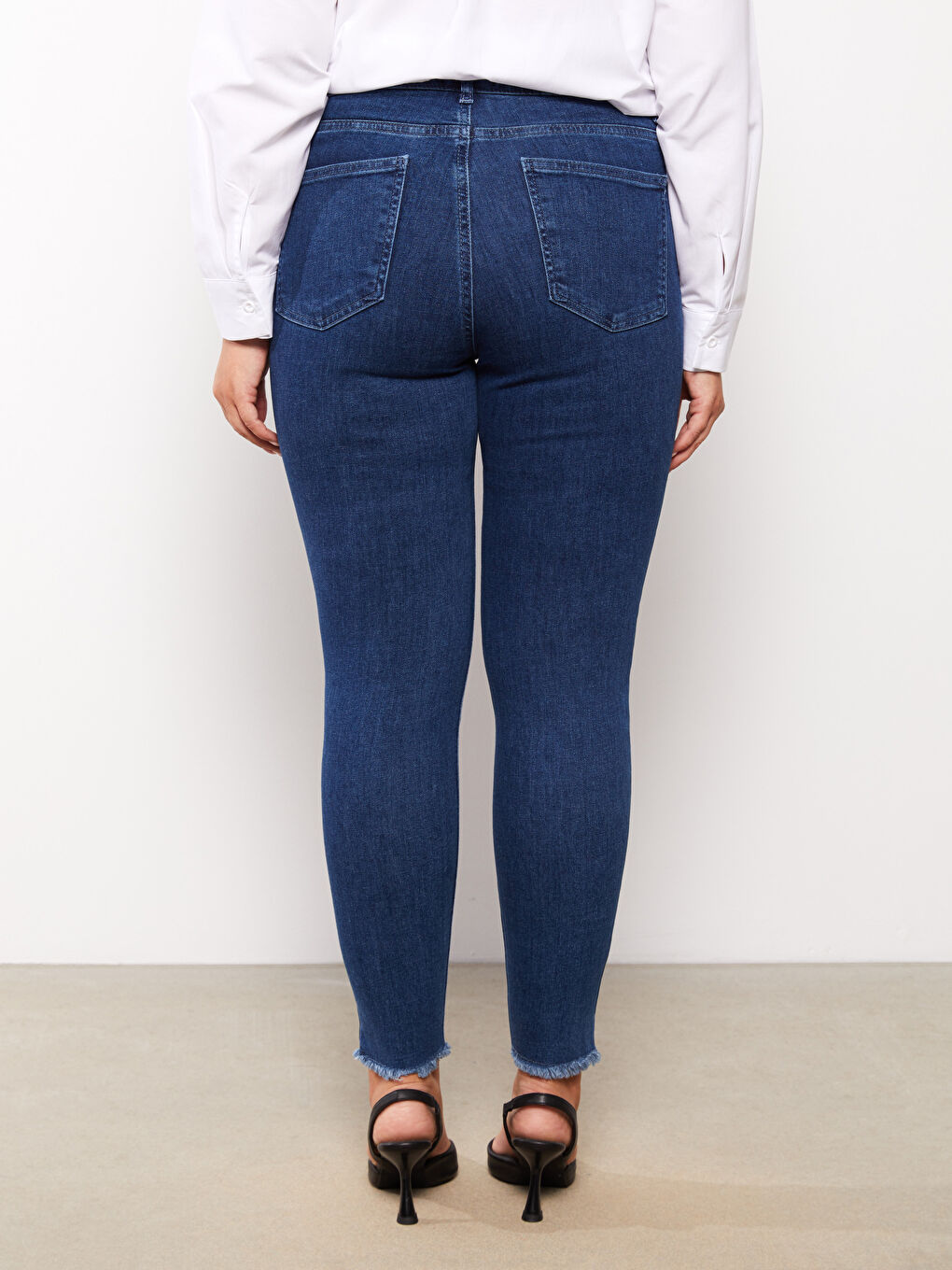 İndigo Kadın Büyük Beden Mercury Skinny Fit Düz Jean Pantolon-4