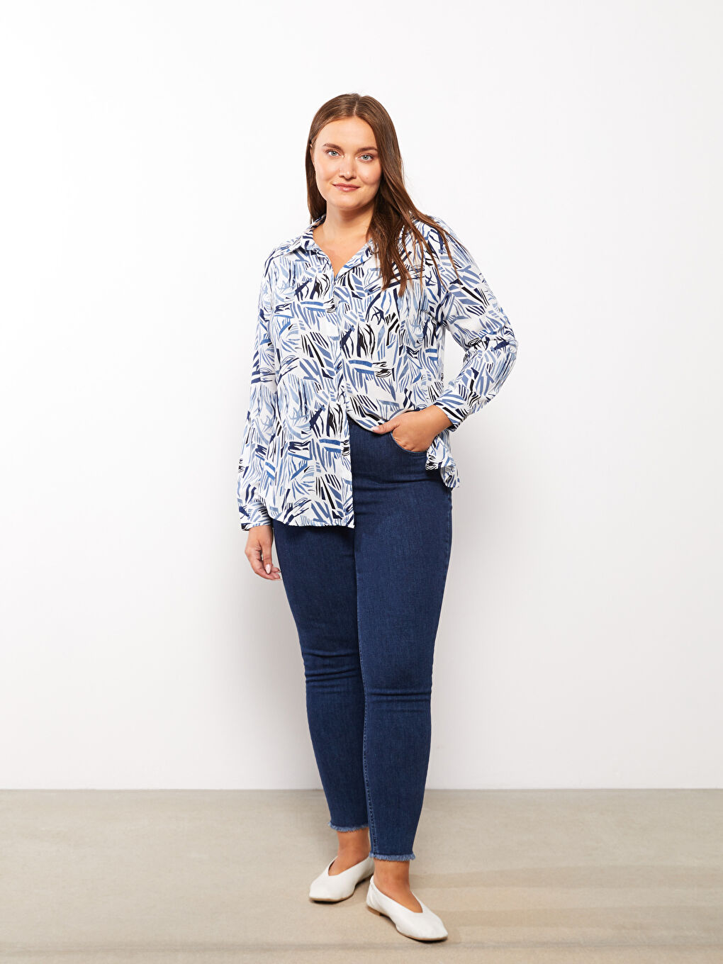 İndigo Kadın Büyük Beden Mercury Skinny Fit Düz Jean Pantolon-1