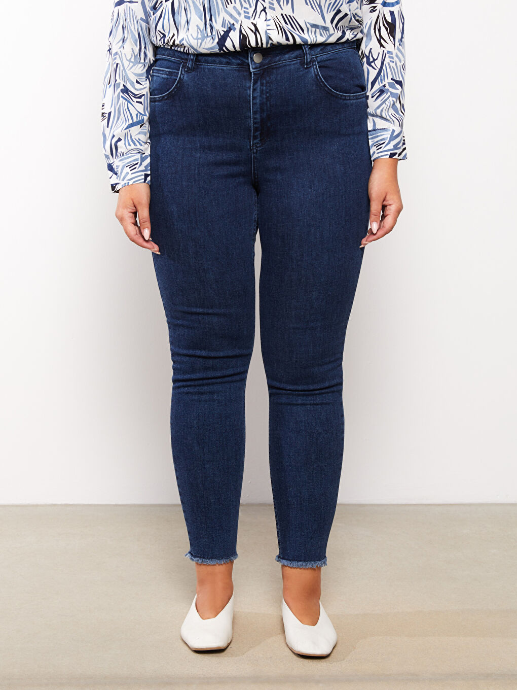 İndigo Kadın Büyük Beden Mercury Skinny Fit Düz Jean Pantolon-3