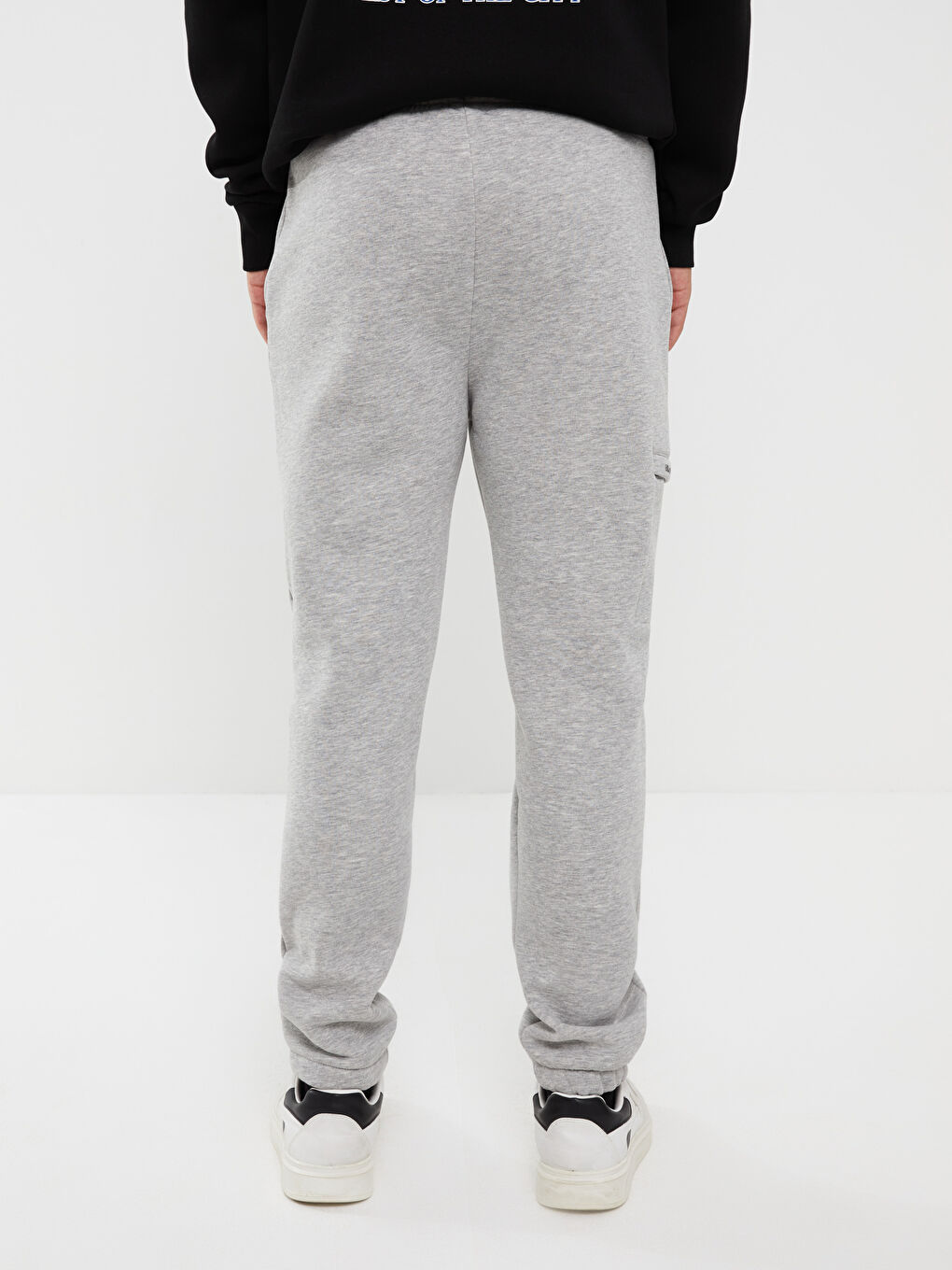 Gri Standart Kalıp Erkek Kalın Jogger Eşofman Altı-4