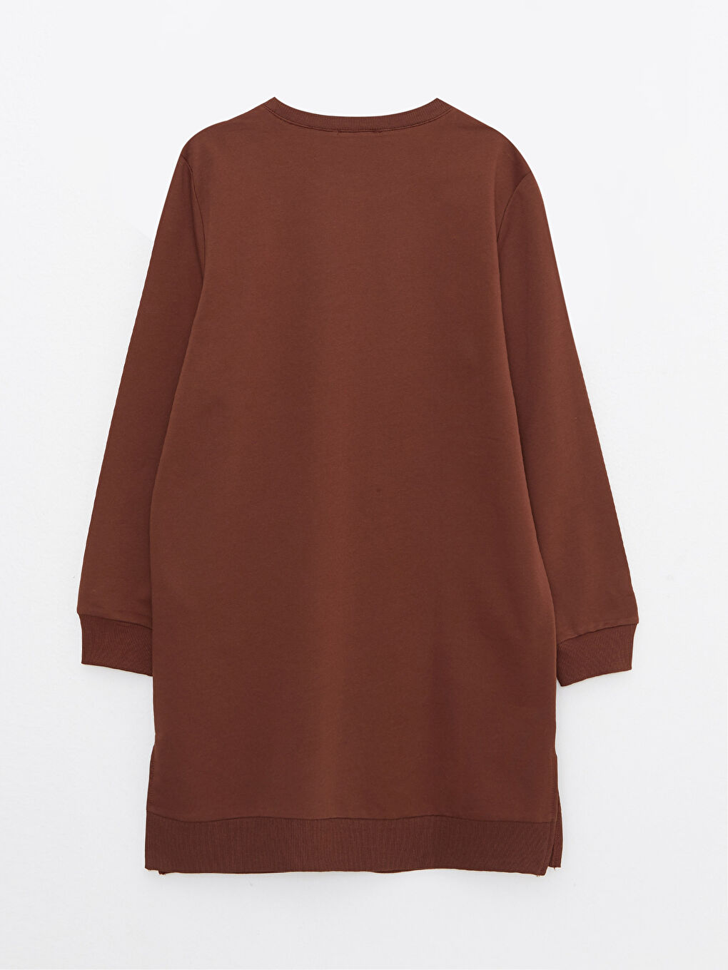 Crew Neck Plain Long Sleeve Women's Sweatshirt Tunic-6