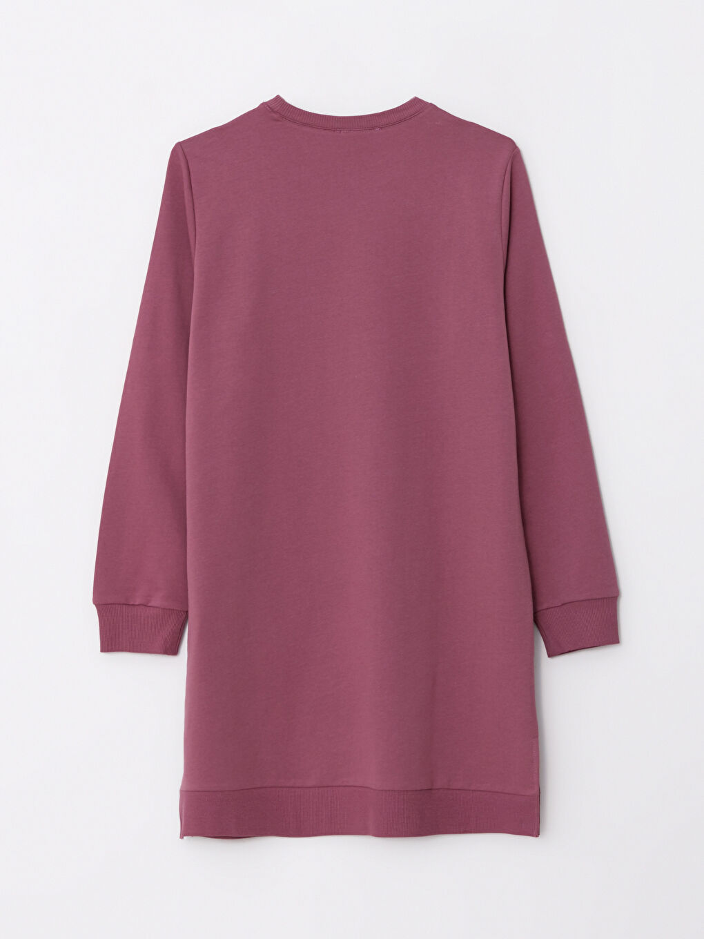 Crew Neck Plain Long Sleeve Women's Sweatshirt Tunic-6