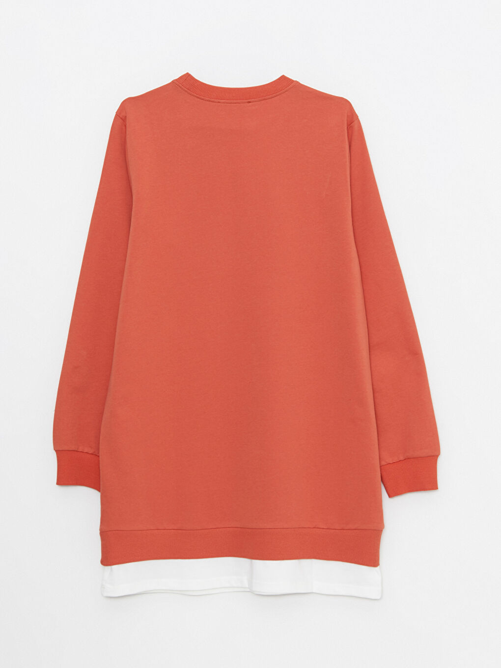 Crew Neck Plain Long Sleeve Women's Sweatshirt Tunic-5